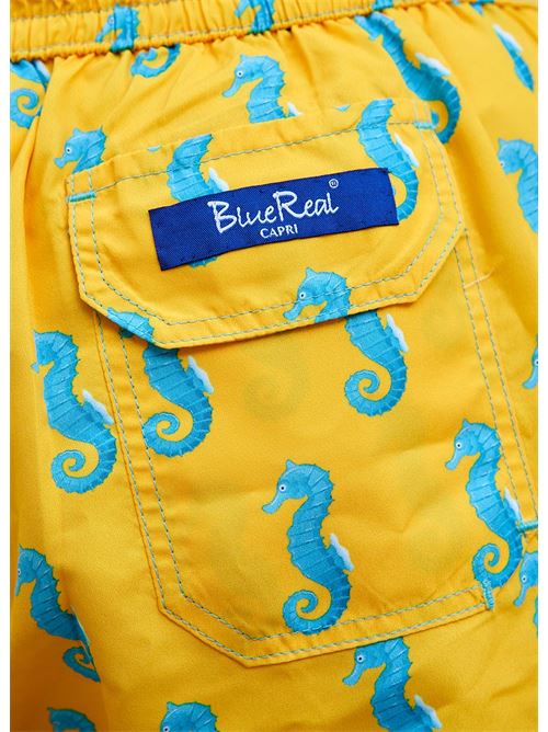costume sartoriale da bambino con cavallucci marini Blue Real Capri | CAVALLUCCKIDSGIALLO
